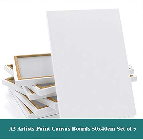 5 Pack Canvas for Painting Wall Art Artists Large Cotton Blank White Framed Canvas Boards 50x40cm (12" x 16") - Canvas for Painting Pre Stretched - Image 5