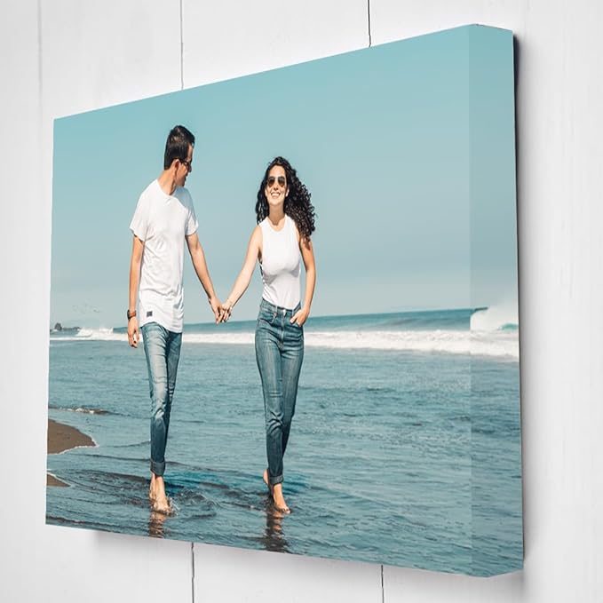 Personalised Canvas Photo Framed Prints Multiple Photos Canvas, Large Gallery Wrapped, – Perfect for Home Pictures, Living Room Decor Frames and Family Wall Art Gifts For Woman Custome (76L X 51W)