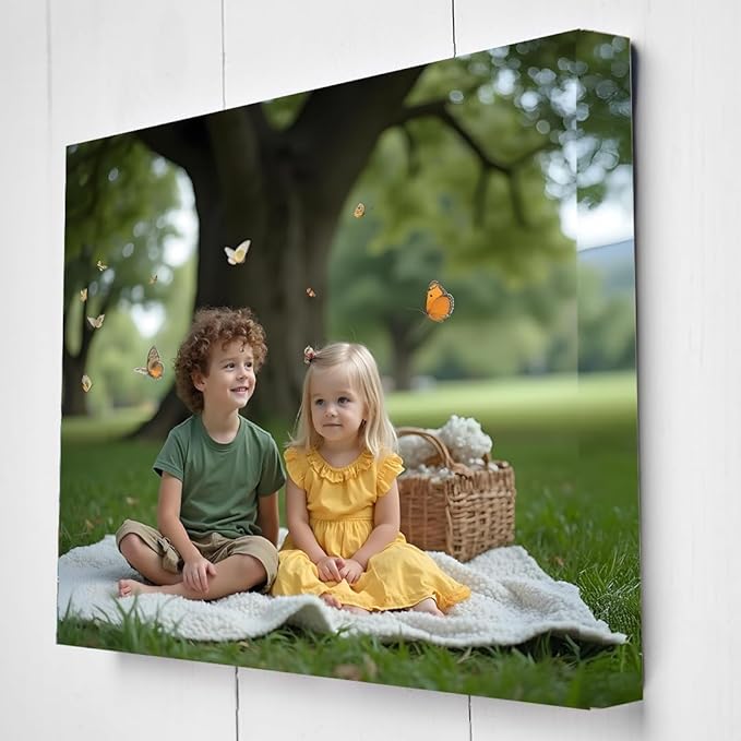 Personalised Canvas Photo Framed Prints Multiple Photos Canvas, Large Gallery Wrapped, – Perfect for Home Pictures, Living Room Decor Frames and Family Wall Art Gifts For Woman Custome (46L X 31W)