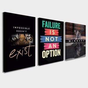 Star Online Large 3 Pieces Motivational Wall Art Full Canvas Prints Picture Painting Modern Wall Artwork Framed for Living Room Bedroom Home Office Decorations 30 x 40 CM