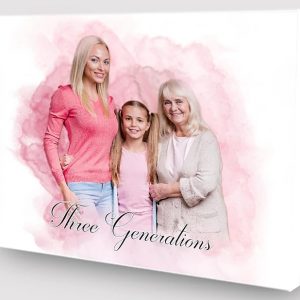Star Online Personalised Gift for Mum From Daughter Mothers Day Canvas Portrait Photo Present For Grandma, Nana Family Generation Picture Frame (Generation of Love)