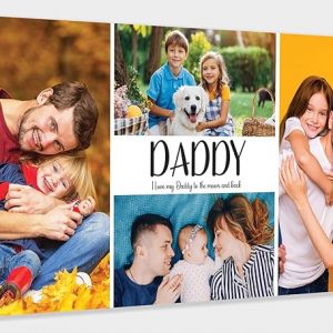 Personalised Fathers Day Canvas Gift For Dad Photo Any Text Birthday Canvas Gifts Wall Decor Frame Pine Wood